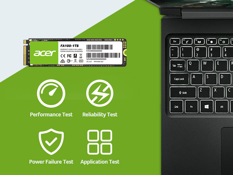 Ổ SSD M.2 FA100 của Acer chỉ sử dụng các tấm wafer nguyên bản
